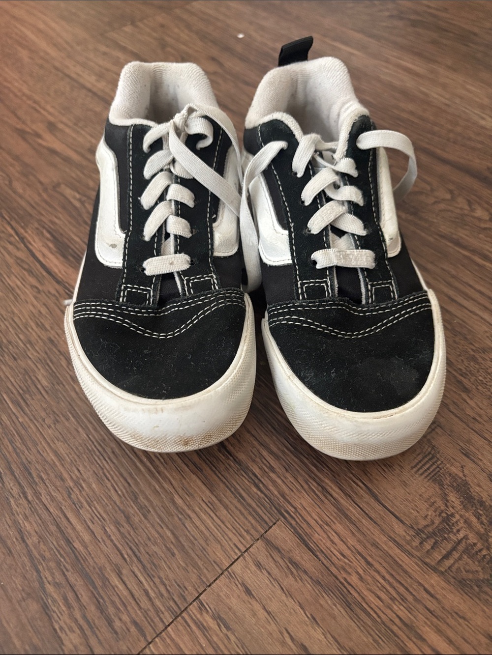 Vans Kids Black and White Low-Top Skate Sneakers